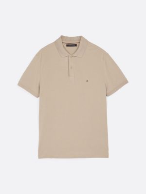 beige performance th flex regular polo voor heren - tommy hilfiger
