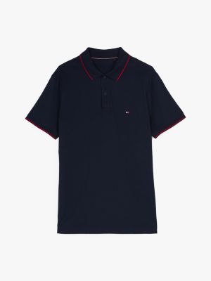 blue performance regular fit jersey polo shirt for men tommy hilfiger