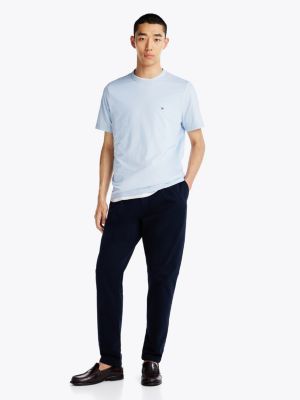 blau performance t-shirt aus strickgewebe für herren - tommy hilfiger