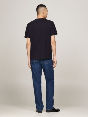 blue performance knit crew neck t-shirt for men tommy hilfiger