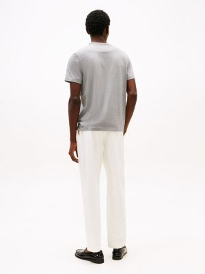 grey performance knit crew neck t-shirt for men tommy hilfiger