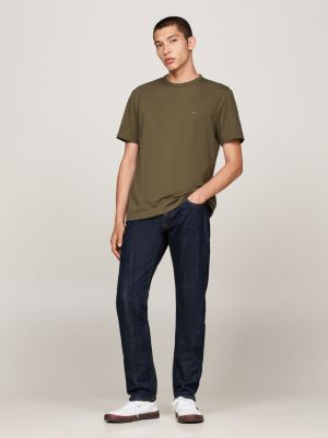 khaki performance t-shirt aus strickgewebe für herren - tommy hilfiger