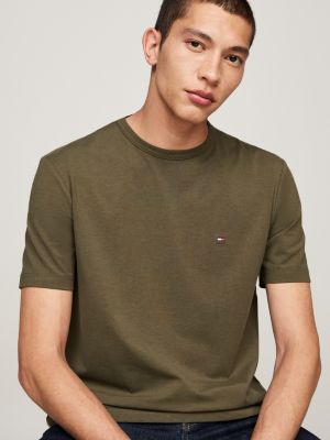khaki performance t-shirt aus strickgewebe für herren - tommy hilfiger