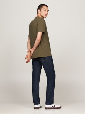 khaki performance t-shirt aus strickgewebe für herren - tommy hilfiger