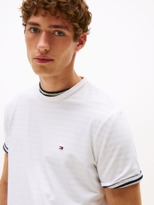 t-shirt sport th flex bianco da uomini tommy hilfiger