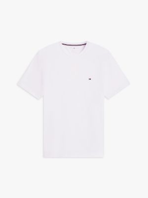 weiß performance t-shirt aus strickgewebe für herren - tommy hilfiger