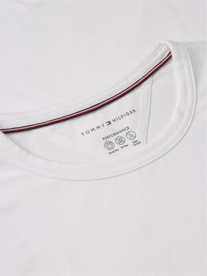 t-shirt performance in maglia bianco da uomini tommy hilfiger