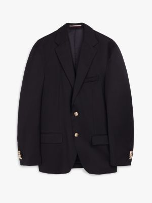 blue th x festive single breasted pure wool blazer for men tommy hilfiger