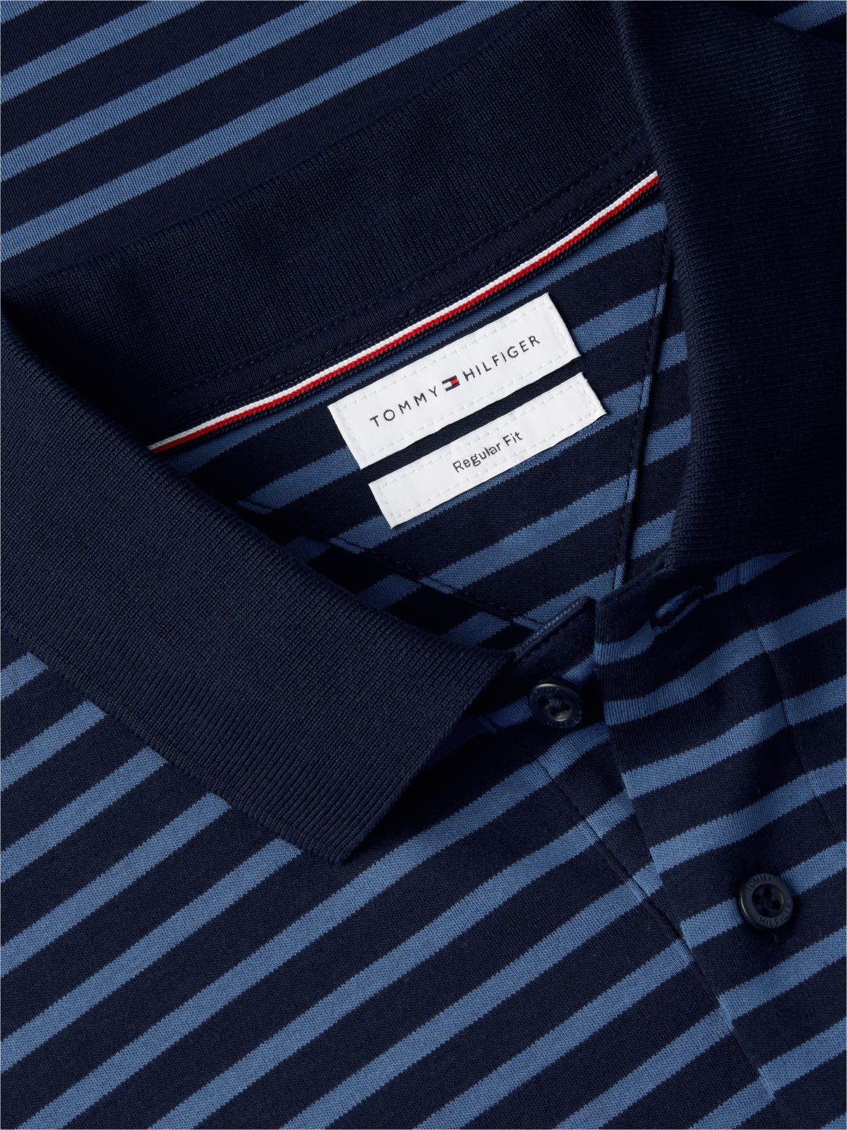 Fluid Cotton Long Sleeve Polo Shirt — Blue
