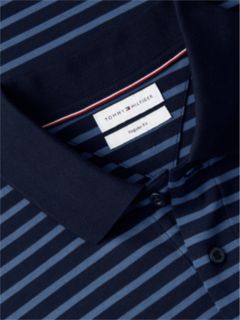 Fluid Cotton Long Sleeve Polo Shirt — Blue 6