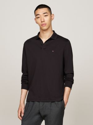 polo regular fit a maniche lunghe black da uomini tommy hilfiger