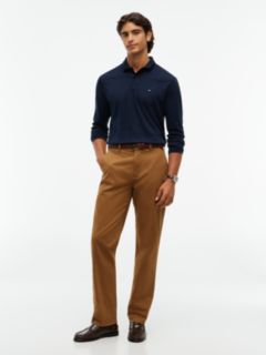 Fluid Cotton Long Sleeve Polo Shirt — Blue 2