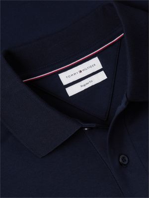 blue fluid cotton long sleeve polo shirt for men tommy hilfiger
