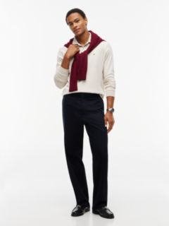 Fluid Cotton Long Sleeve Polo Shirt — Beige 2