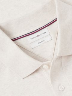 Fluid Cotton Long Sleeve Polo Shirt — Beige 7