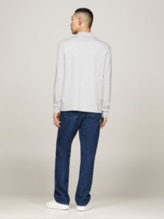 Fluid Cotton Long Sleeve Polo Shirt — Grey 6