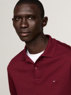 Fluid Cotton Long Sleeve Polo Shirt — Purple 4