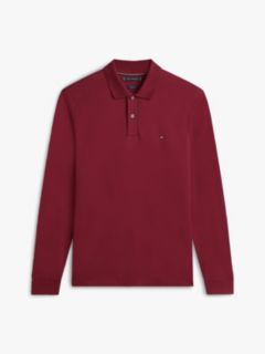 Fluid Cotton Long Sleeve Polo Shirt — Purple 7