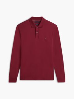 Fluid Cotton Long Sleeve Polo Shirt — Purple 8
