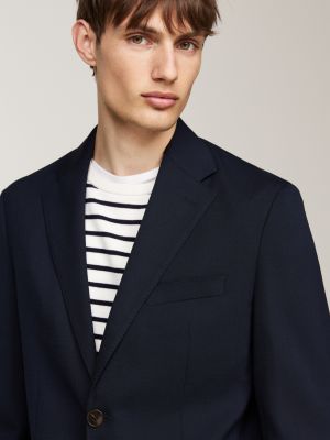 niebieski marynarka smart casual o regularnym kroju dla mężczyźni - tommy hilfiger