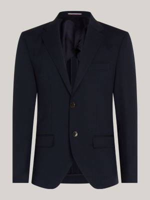 blazer smart casual regular fit blu da uomini tommy hilfiger