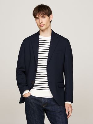 blazer smart casual regular fit blue da uomini tommy hilfiger