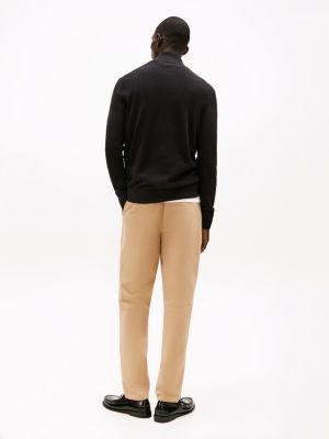 black quarter-zip mock turtleneck jumper for men tommy hilfiger