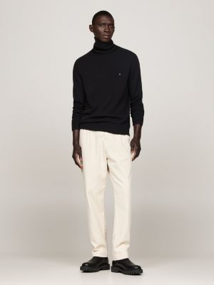 Black wool polo neck jumper hotsell