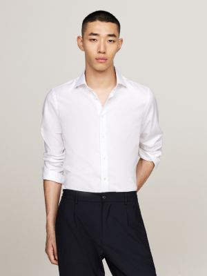 camicia smart casual slim fit white da uomini tommy hilfiger