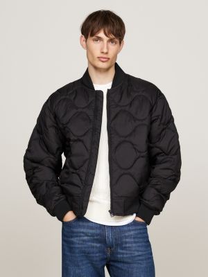 black onion quilted water repellent bomber jacket for men tommy hilfiger