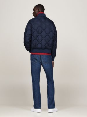 blue onion quilted water repellent bomber jacket for men tommy hilfiger