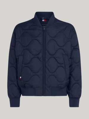 blue onion quilted water repellent bomber jacket for men tommy hilfiger