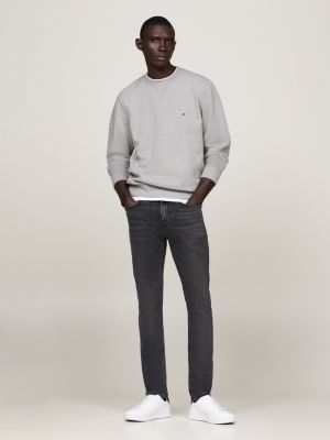 schwarz bleecker slim jeans mit fade-effekt für herren - tommy hilfiger