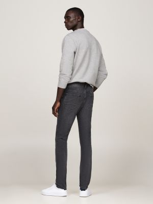 schwarz bleecker slim jeans mit fade-effekt für herren - tommy hilfiger