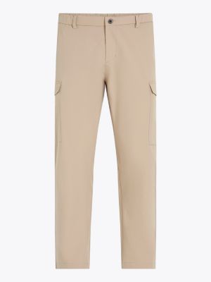 pantalon cargo fuselé harlem infroissable beige pour hommes tommy hilfiger