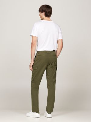 pantaloni cargo harlem affusolati antipiega khaki da uomini tommy hilfiger