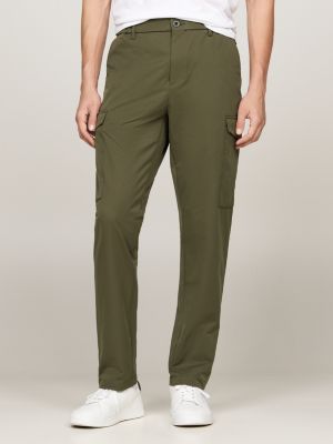 pantalón cargo harlem con pernera cónica khaki de hombres tommy hilfiger