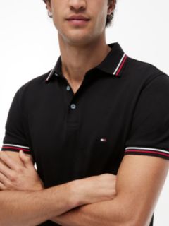 Slim Fit Tipped Polo Shirt — Black 3