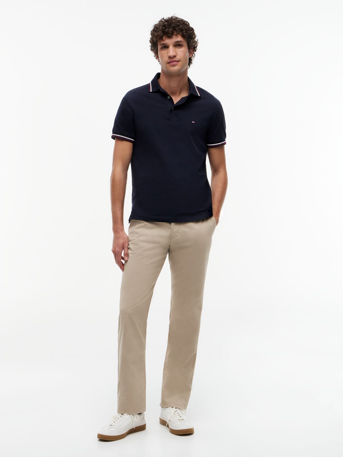 Slim Fit Tipped Polo Shirt — Blue