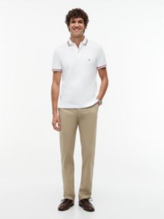 Slim Fit Tipped Polo Shirt — White 2