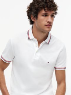 Slim Fit Tipped Polo Shirt — White 3