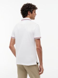 Slim Fit Tipped Polo Shirt — White 4