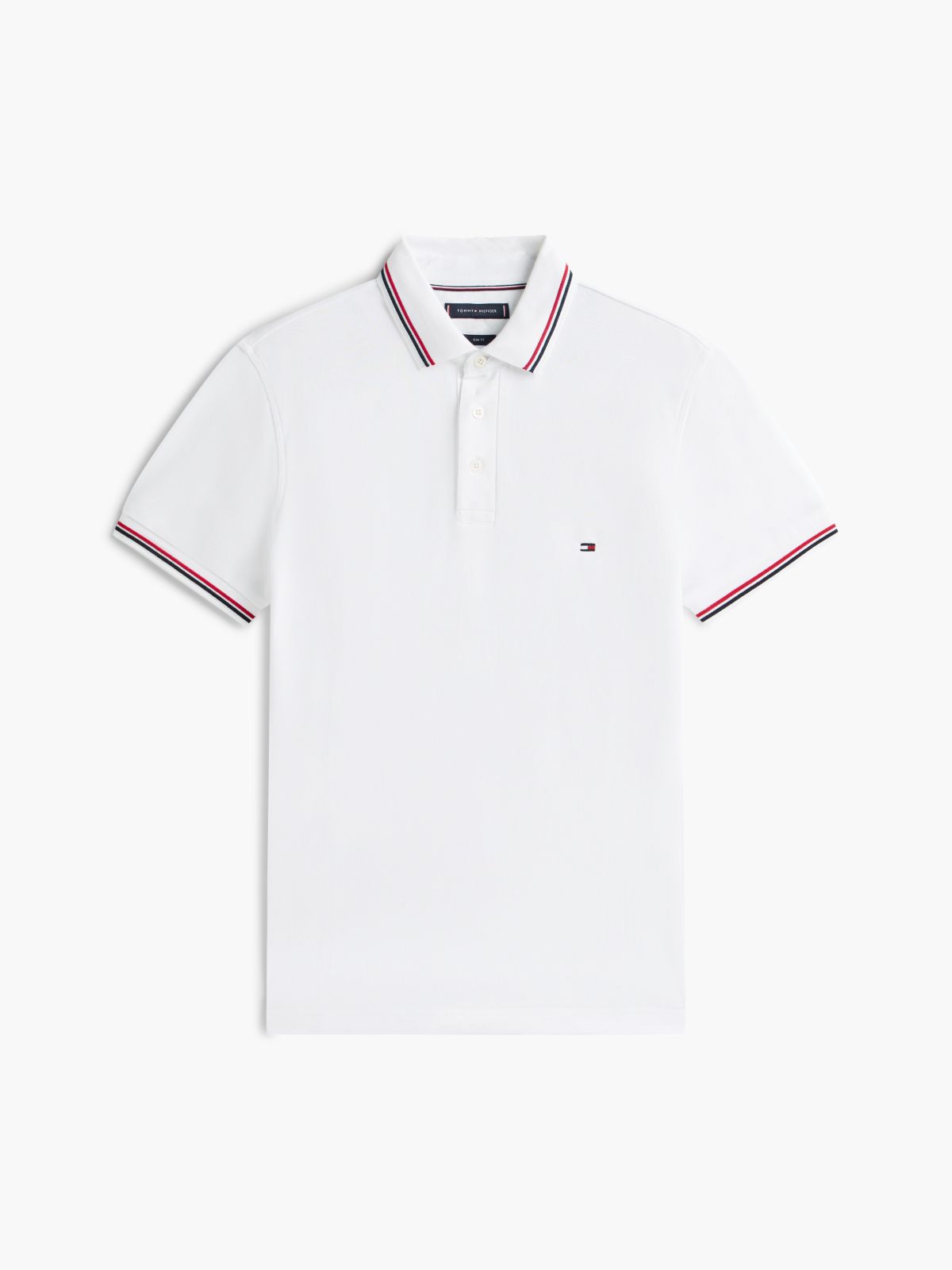Slim Fit Tipped Polo Shirt — White