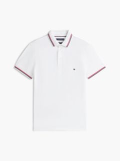 Slim Fit Tipped Polo Shirt — White 6