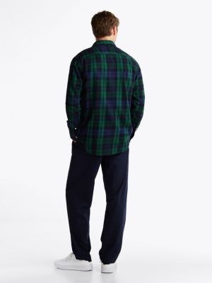 green black watch tartan regular fit shirt for men tommy hilfiger