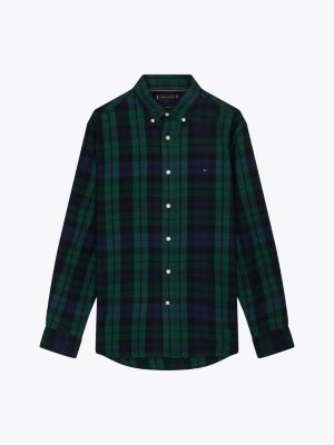 green black watch tartan regular fit shirt for men tommy hilfiger