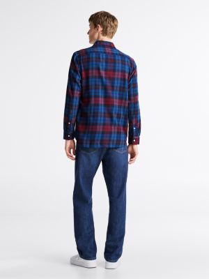 red black watch tartan regular fit shirt for men tommy hilfiger