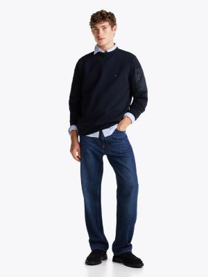 blauw sweatshirt met ritszak voor heren - tommy hilfiger