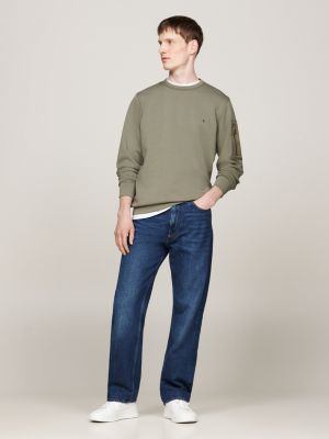 green zip pocket sweatshirt for men tommy hilfiger