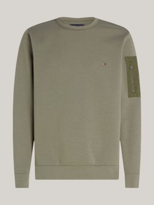 green zip pocket sweatshirt for men tommy hilfiger